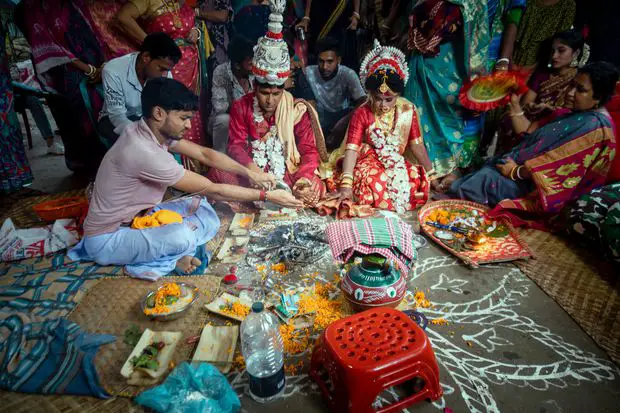 Jasmine blossoms are always present in Tamil weddings